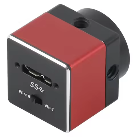 USB 3.0 5MP Industrial CMOS Digital High Speed Microscope Camera WIN 7/10 Zoom C Mount LED Light For