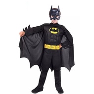 【Ready Stock】 Congme Muscle Bat-man Costume for Boy America M arvel Superhero Jumpsuit