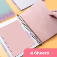 4 Sheets/Set Index Divider Page , loose-leaf Notebook Candy Color A5 B5 A4 Office Category Index Pag
