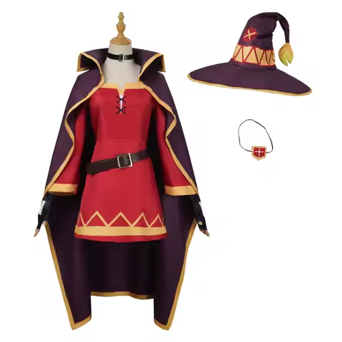Anime Megumin Cosplay Costume Women Sorceress Dress Outfits Megumin Cos Wig Halloween Cos Costumes