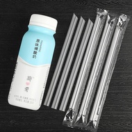 Disposable Transparent Joint Independent Packaging Pointed Small Straw Lactic Acid Bacteria Yogurt D