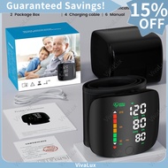 VivaLux Voice Prompt Rechargeable Digital Blood Pressure Monitor Wrist Style With Big LCD