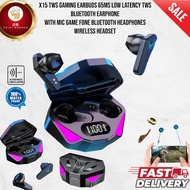 X15 TWS Gaming Earbuds 65ms Low Latency TWS Bluetooth Earphone with Mic Game Fone Bluetooth Headphon