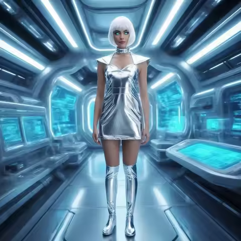 Cyber Punk Space Suit Metallic Astronaut Costume Women Sci Fi Role Play Cosplays Femininos Outfit Fu