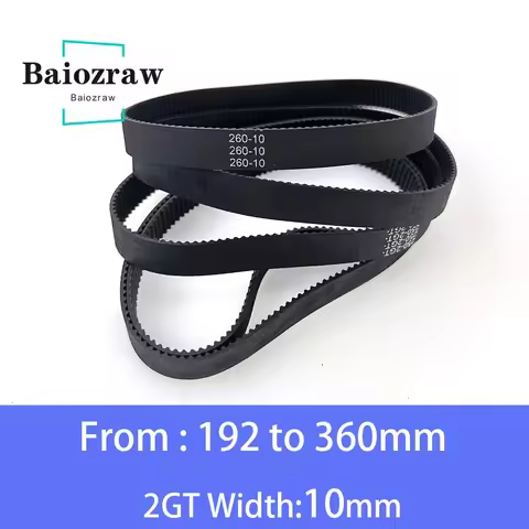 3D Printer Parts GT2 10mm Closed Loop Rubber Timing Belt 192 200 202 220 232 240 250 260 280 294 300