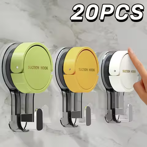 1-20PCS Suction Cup Hook Reusable Stronge Vacuum Bathroom Suction Cup Hooks Waterproof Towel Rack Cl