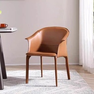 【FYS】Italian Designer Dining Chair Simple Italian Minimalist Armchair Hotel Cafe Saddle Chair Hard L