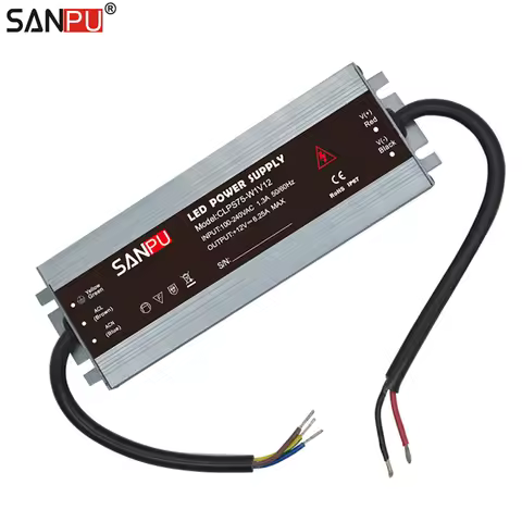 Hot Sale New SANPU Waterproof SMPS 75W 12VDC Power Supply Transformer 110V 220V AC DC 12V 6A LED Dri