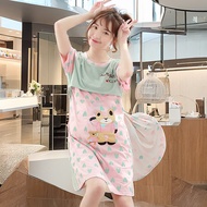 Thin Pure Cotton Confinement Clothes Fashion Outing Short-Sleeved July 8 Maternity Nightdress Nursin