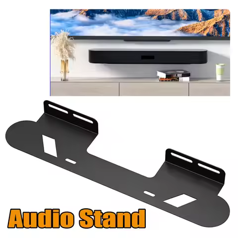 Universal Durable Audio Stand Under Above TV Wall Mount Carbon Steel Speaker Holder Space Saving Enh