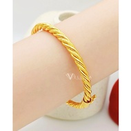 [VJ]Bangle "Classic String" 999.9 Bangkok Gold Plated D:5cm / 6cm Bangles BG20 <Gelang Tangan Kapal 