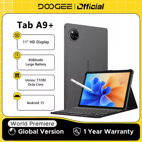 Global Version DOOGEE Tab A9+ Tablet 20GB 64GB 11" HD Display 8580mAh Unisoc T7200 Dual Speakers And