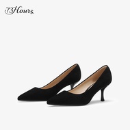 73Hours Womens Black Pointed Toe High Heels Comfortable Shoes Spring Autumn Fashionable Commute Styl