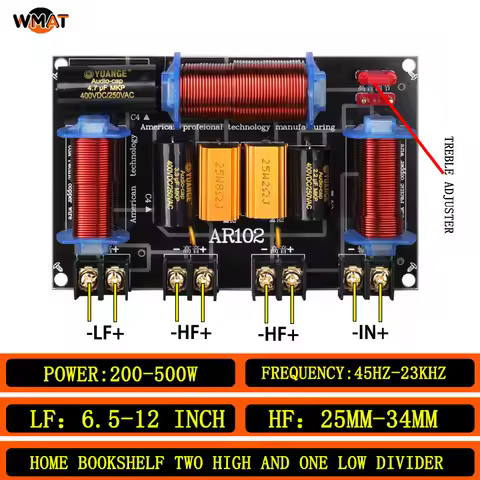 AR102/Speaker Crossover 2 Way 500W for Home Theater Car Audio Bookshelf Speaker 2200Hz Frequency Div