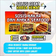 Spanduk/Banner Sosis Bakar Jajanan Murah Bisa Ganti Nama,gambar,menu dll 1 Hari Jadi Ukuran 120 X 60 Cm