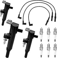 UF640 Ignition Coils Pack & Iridium Spark Plugs & Wire Compatible with Dodge Dakota Durango Nitro, J
