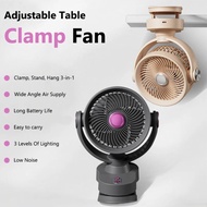 Kipas Mini Clip Fan 2400mAh Rechargeable USB Fan Low Noise Mini Fan Portable Stroller Fan with Night