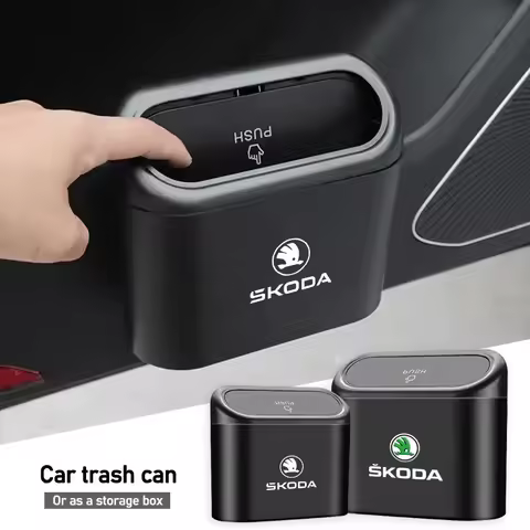 Car Trash Can Garbage Bin Storage Box Auto Accessories For Skoda Kylaq Elroq Kodiaq Octavia Enyaq Ka