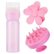 2025 Massage Shampoo Brush Hair Dyeing Comb Shampoo Bottle Shampoo Comb Hair Accessories Flower Clip