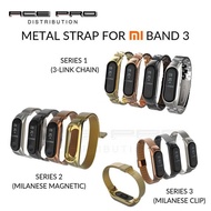 XIAOMI Mi Band 3 Metal / Leather Replacement Strap for Mi Band 3