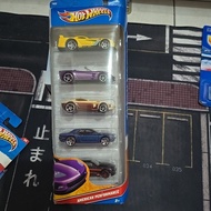Hot Wheels 5 Pack Performance with Dodge Viper, Ford Shelby, Dodge Challenger, 07 Mustang, C6 Corvet