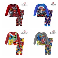 [SG SELLER] Caluby kids Cartoon Pyjamas Boys children superheroes sesame street mcqueen cars paw pat