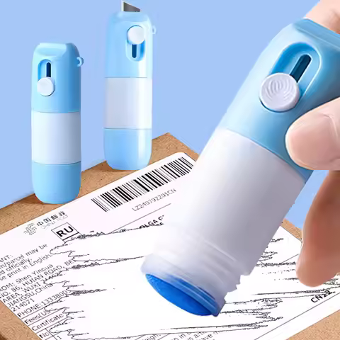 Thermal Paper Correction Fluid Address Blocker Eraser With Retractable Knife Parcel Box Opener Anti
