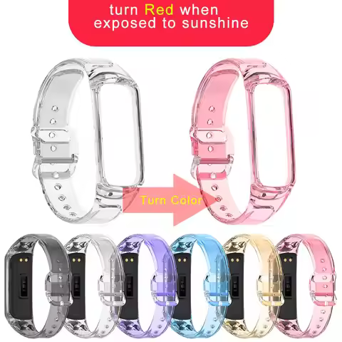 Transparent Sunshine Turn Color Silicone Strap For Samsung Fit 2 R220 Smart Bracelet Band Replacemen