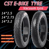 CST Electric Bicycle Tubeless Tires 14Inch 14*2.5/2.75/3.2 Electric Thicken Reinforced Vacuum Cycle 