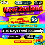 New Zealand eSIM 5G 3-30 Days Total 50GBonly Data Package eSIM New Zealand Vodafone Spark