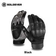 SOLOEVER ถุงมือขับมอเตอร์ไซค์ Carbon Fiber Gloves - กันน้ำ กันหนาว ทัชสกรีนได้ Waterproof & Touchscr
