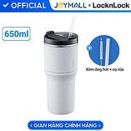 Bình giữ nhiệt LocknLock Metro Drive màu trắng LHC4277SWHT 650ml - Hàng chính hãng, kèm ống hút cọ r