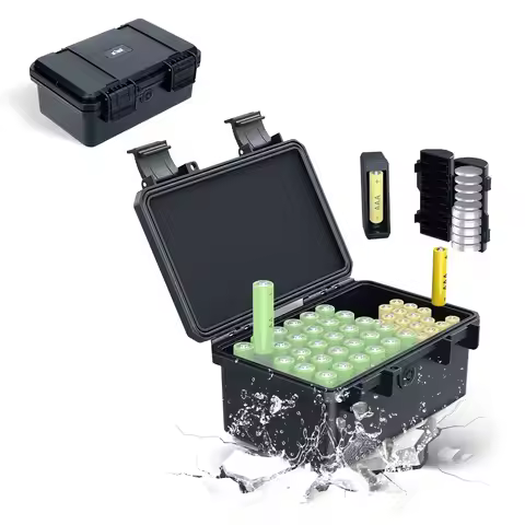 AA AAA Coin Battery Case Holder Storage Box for 30 AA Battery, 18 AAA Battery and 10 Coin Battery IP