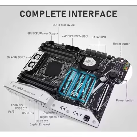 2025 hot sale HUANANZHI X99 TF Motherboard X ATX Support LGA2011-3 E5 V3 V4 DDR3 DDR4 Memory NVME