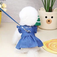 Dog Denim Skirt Summer Pet Dog Jean Dress Fashion Female Dog Clothes Puppy Costume