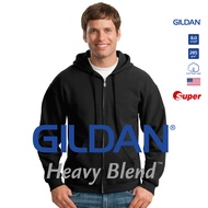 [US Size] GILDAN® ซุปเปอร์ เฮฟวี่เบลนด์ ฮู้ดแบบซิป - ดำ 36C