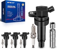 KAX OEM Performance Set of 4 Ignition Coil Pack & Iridium Spark Plugs w/Magnetic Socket for HY Velo-