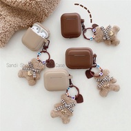 Simply Brown Wave Plush Bear AirPods Pro3 Case AirPods 4 Apple Airpods 4 Case Silicone Case AirPods 
