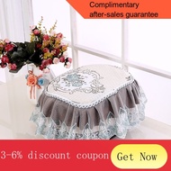 YQ43 Pastoral Oval Rice Cooker Cover Multi-Functional European Cover Towel Fabric Craft Lace Rice Cooker Household Cover