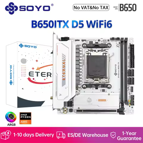 SOYO Eternal B650ITX WiFi Gaming Motherboard Dual Channel DDR5 AM5 Supports Ryzen 9600X 9800X PCIE5.