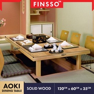 FINSSO Japanese solid wood dinning table/ Full Solid Wood Japanese Table 120cm x 60cm x 35cm/ Meja J