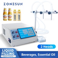 ZONESUN Manual Electric Digital Control Pump Machinery Small Bottle Tube Perfume Mineral Water Juice Oil Liquid Filling Machine