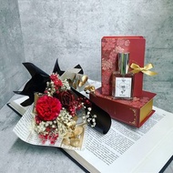 【擴香花束香水禮盒】送卡片|畢業禮物|附提袋|永生花|乾燥花