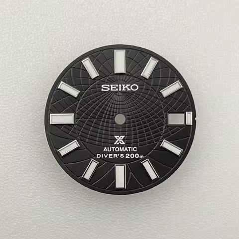 28.5mm NH35 dial green luminous original dial mechanical watch part S logo for Seiko mod