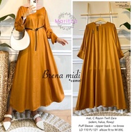 Brena Midi Dress/Dress/Gamis/Baju Wanita/Baju Muslim