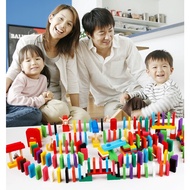 100 pcs domino block toys, colorful domino wooden blocks