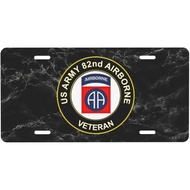 US Veteran 82nd Airborne Division Personalized Front Aluminum License Plate Suitable for Outdoor Pla