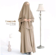 umayyah set french khimar abaya bahan ceringkel air flow