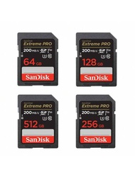 Sandisk 64gb/128gb/256gb/512gb極限pro Sdxc Uhs-i記憶卡 - C10、u3、v30、4k Uhd、sd卡、讀取速度200mb/s,寫入速度140mb/s