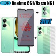 3in1 Realme C61 Narzo N61 Anti-Spy Privacy Tempered Glass for Realme C61 C 61 Screen Protector + Len